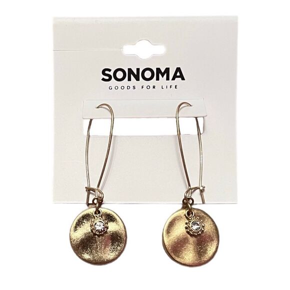 🤯5/$20🤯 Sonoma Gold Tone Rhinestone Dangle Earrings NWT - Picture 1 of 2